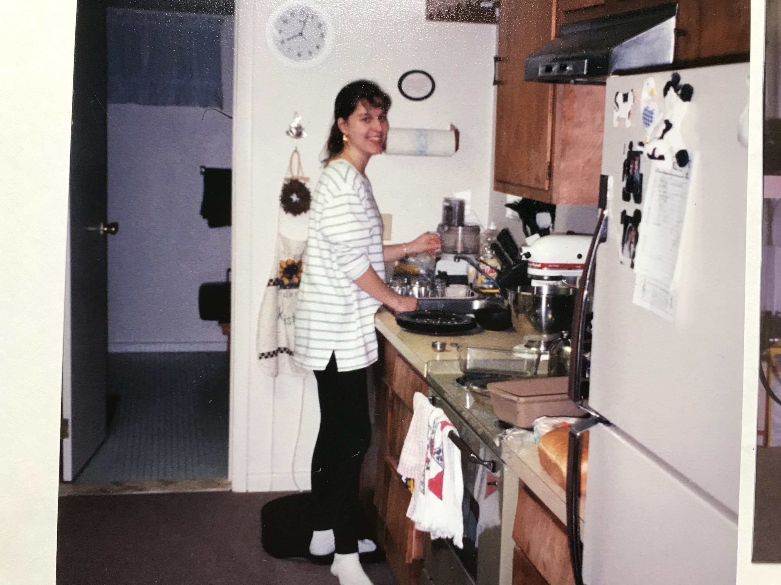 Kristen in her basement apartment in 1999