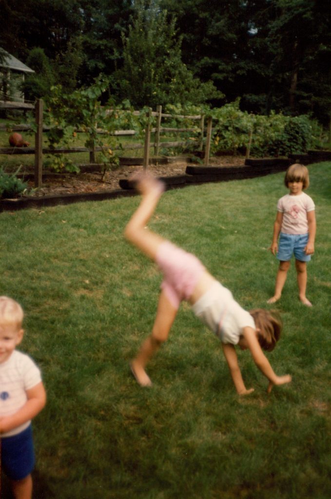 Kristen doing a cartwheel