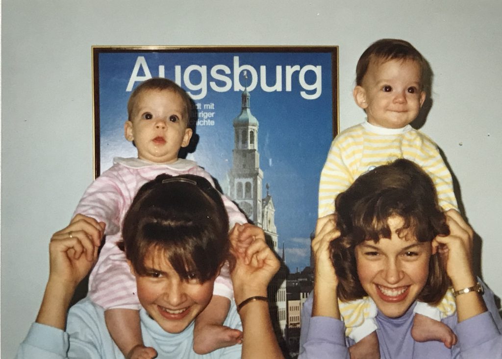 Kristen and her sister with twin cousins