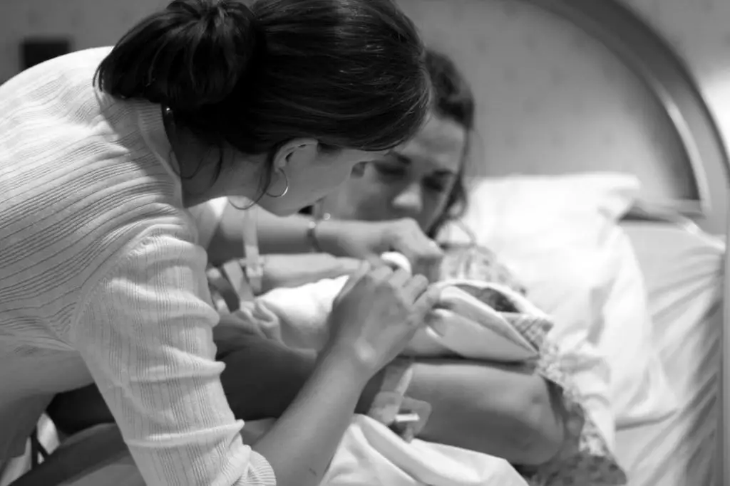 Kristen with stillborn baby