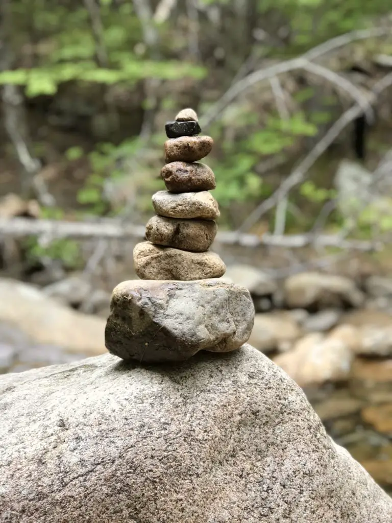 Pile of rocks in the woods.