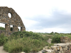 Abandoned building by the ocean.