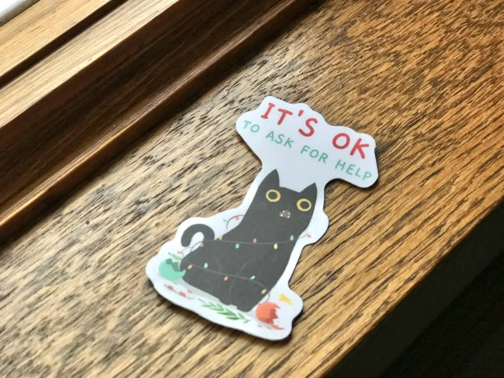a black cat sticker.
