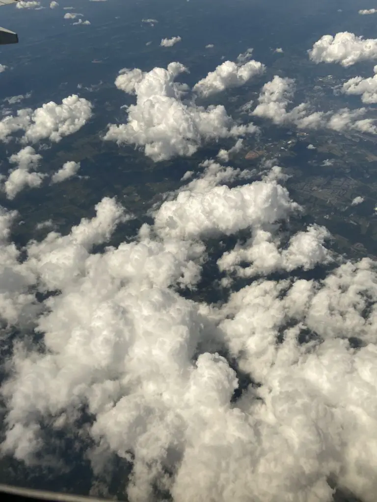 clouds from an airplane window.